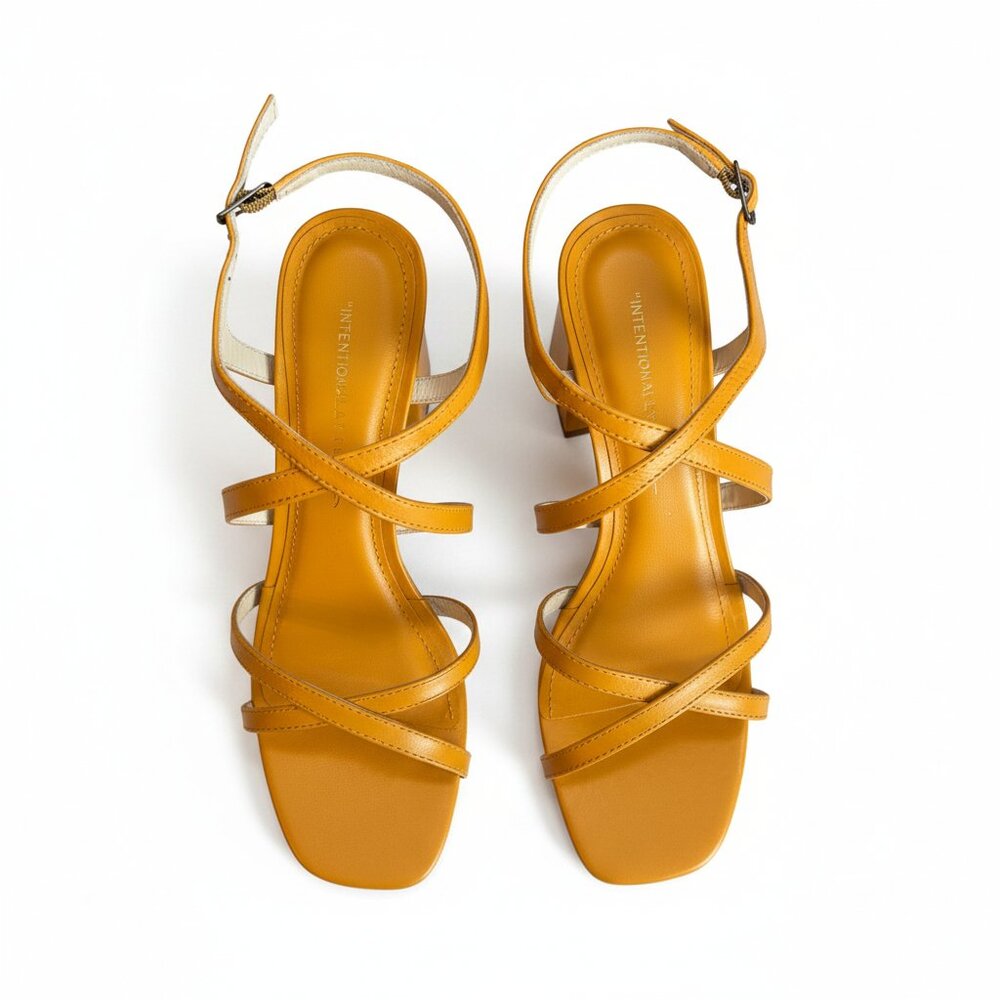 Intentionally Blank “Naples” Strappy Block Heel Sandals – Size 38 – Mandarin - Picture 2 of 3